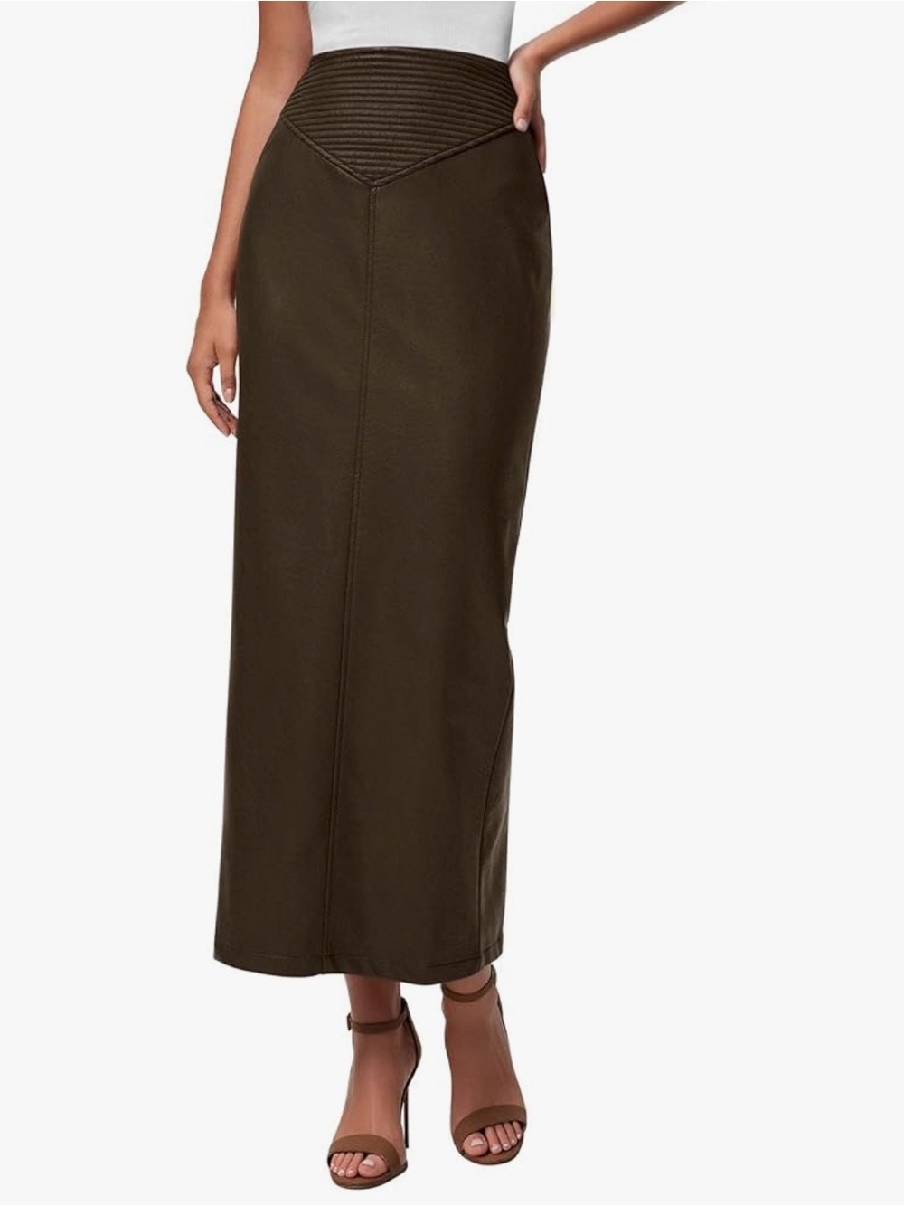 Rib-Detail Maxi Skirt